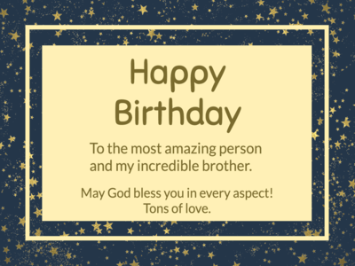 Printable Golden Star Happy Birthday Greeting Card for Him
