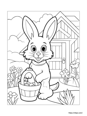 Printable Cute Easter Bunny Coloring Sheet