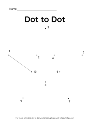 Free Printable Star Dot to Dot Worksheet 1-10