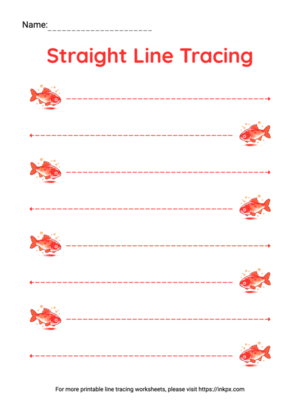 Free Printable Colorful (Two Side) Horizontal Line Tracing Worksheet