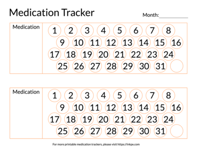 Printable Colorful Age-friendly Circle Style Monthly/Daily Medication Tracker