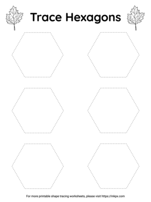 Free Printable Simple Hexagon Shape Tracing Worksheet