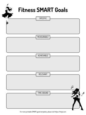 Free Printable Black and White Fitness SMART Goals Template
