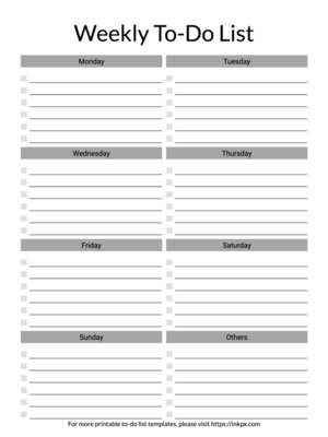 Printable Simple Weekly To Do List Template