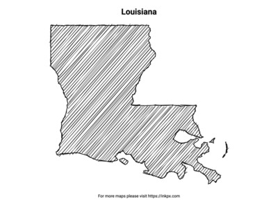 Printable Hand Sketch Louisiana