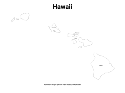 Printable Map of Hawaii County with Labels