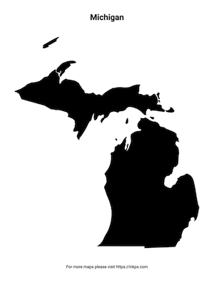 Printable Map of Michigan Pattern