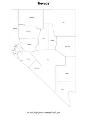 Printable Map of Nevada County with Labels