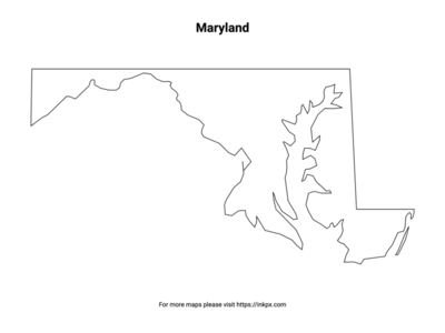 Printable Maryland State Outline