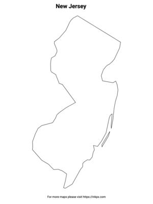 Printable New Jersey State Outline