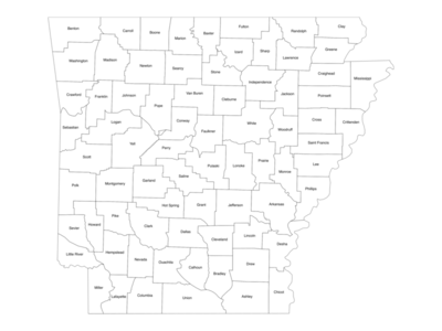 Printable Arkansas County with Names