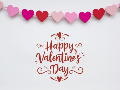 Editable Elegant Font Happy Valentine's Day Card Template