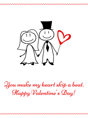 Free Printable Cute Couple Valentine's Day Card Template
